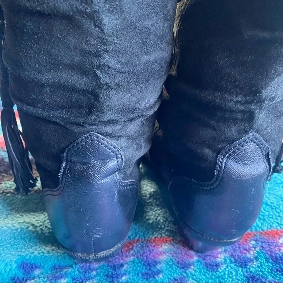 VTG Coasters Leather & Suede 80’s Western Boots with Fringe. Size 6.5. Eagle. - Picture 13 of 16